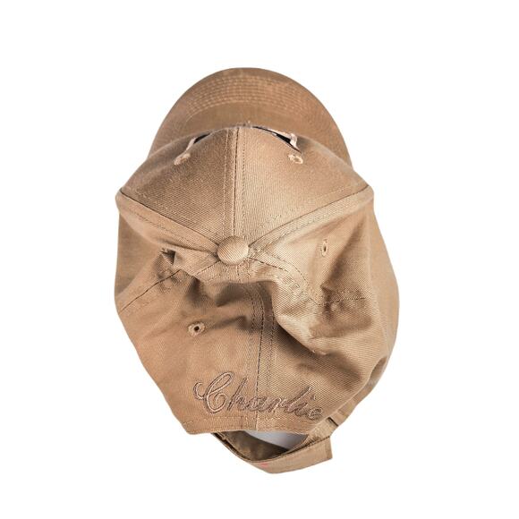 Men's Ball Cap Port & Company Khaki Brown Color Adjustable Embroidered Hat - Picture 4 of 7